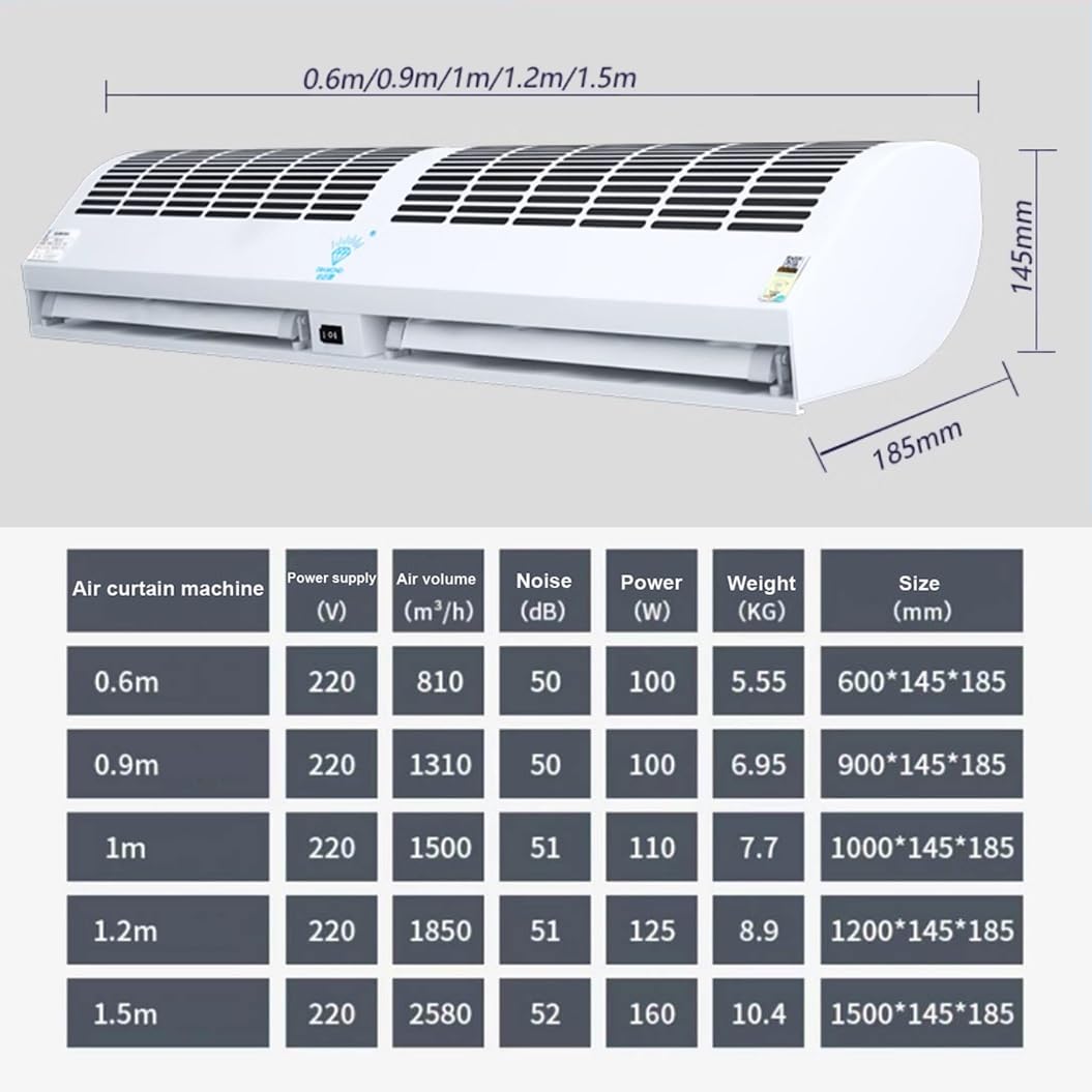 Wall-Mounted Air Curtain, 2 Speed Settings, 60cm E42070