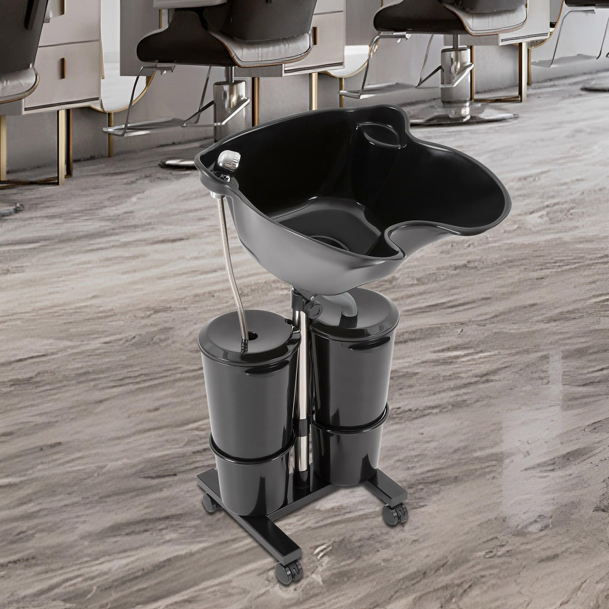 Portable Shampoo Sink with Electric Pump and Adjustable Height V987202