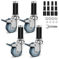 2 Inch Expanding Stem Caster Wheels with Locking Brake Set of 4 U3546