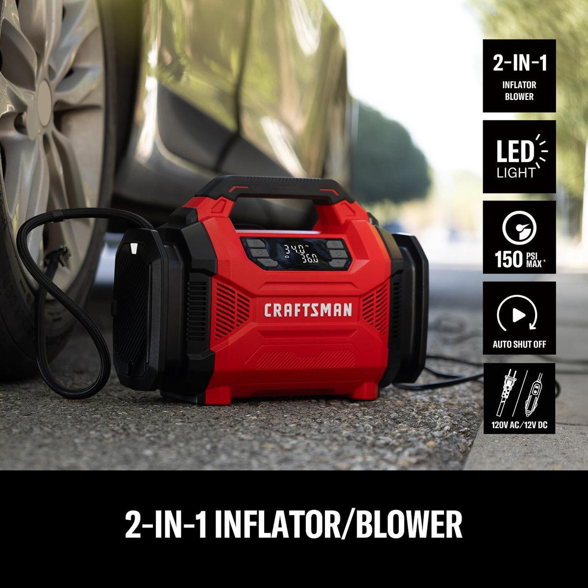 Dual Power Tire Inflator with Digital Gauge G883