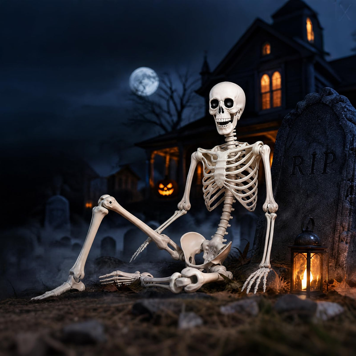 Life Size Skeleton 5.4 ft ABS Plastic Posable Human Bones E961514