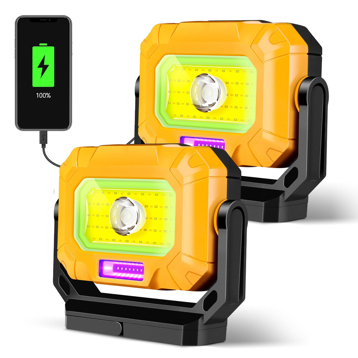 2 Pack Magnetic Rechargeable Work Light O57323