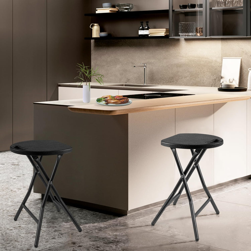 Black Folding Stool with Handle A418866