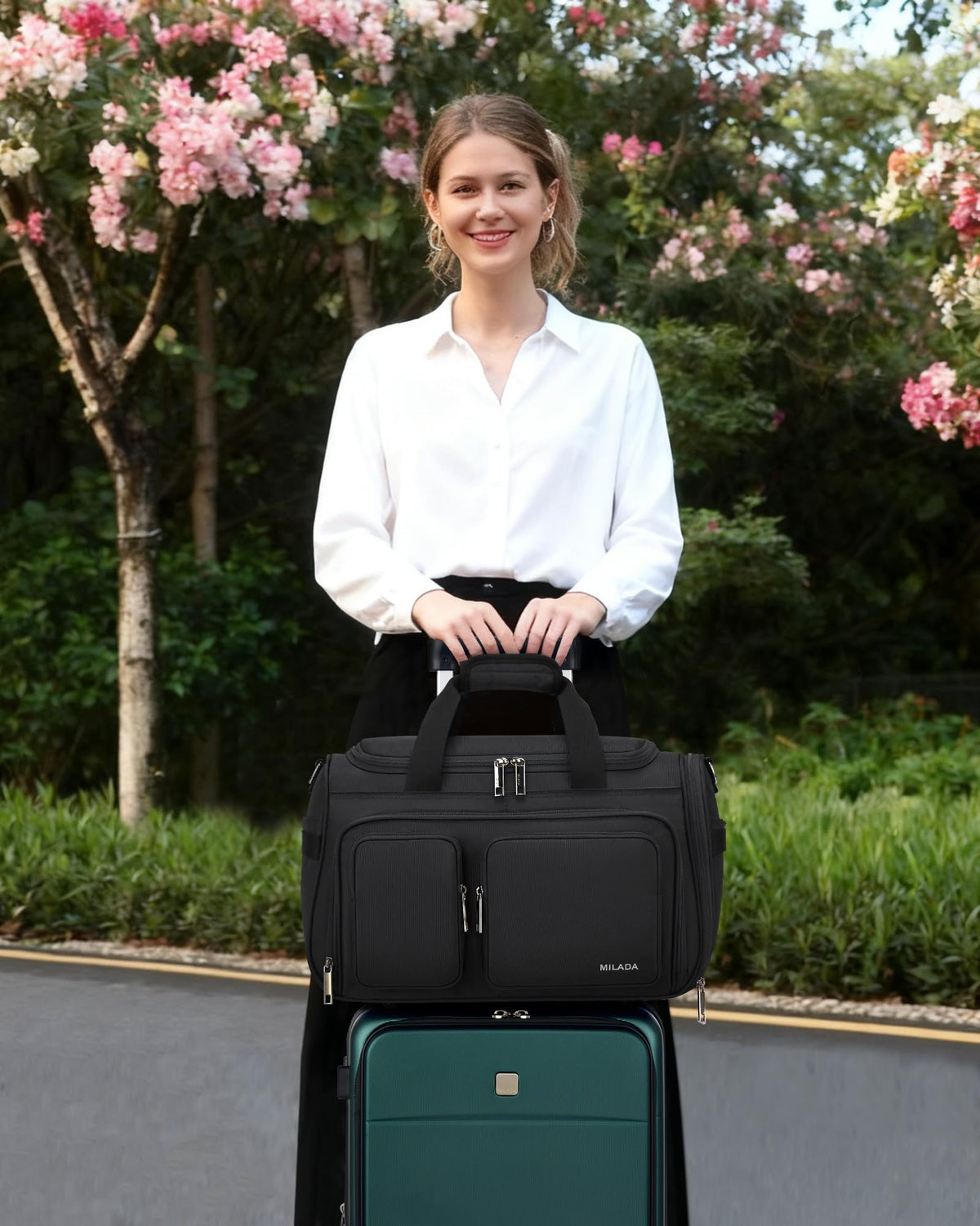 Lightweight Foldable Underseat Carry On Luggage Black K689307
