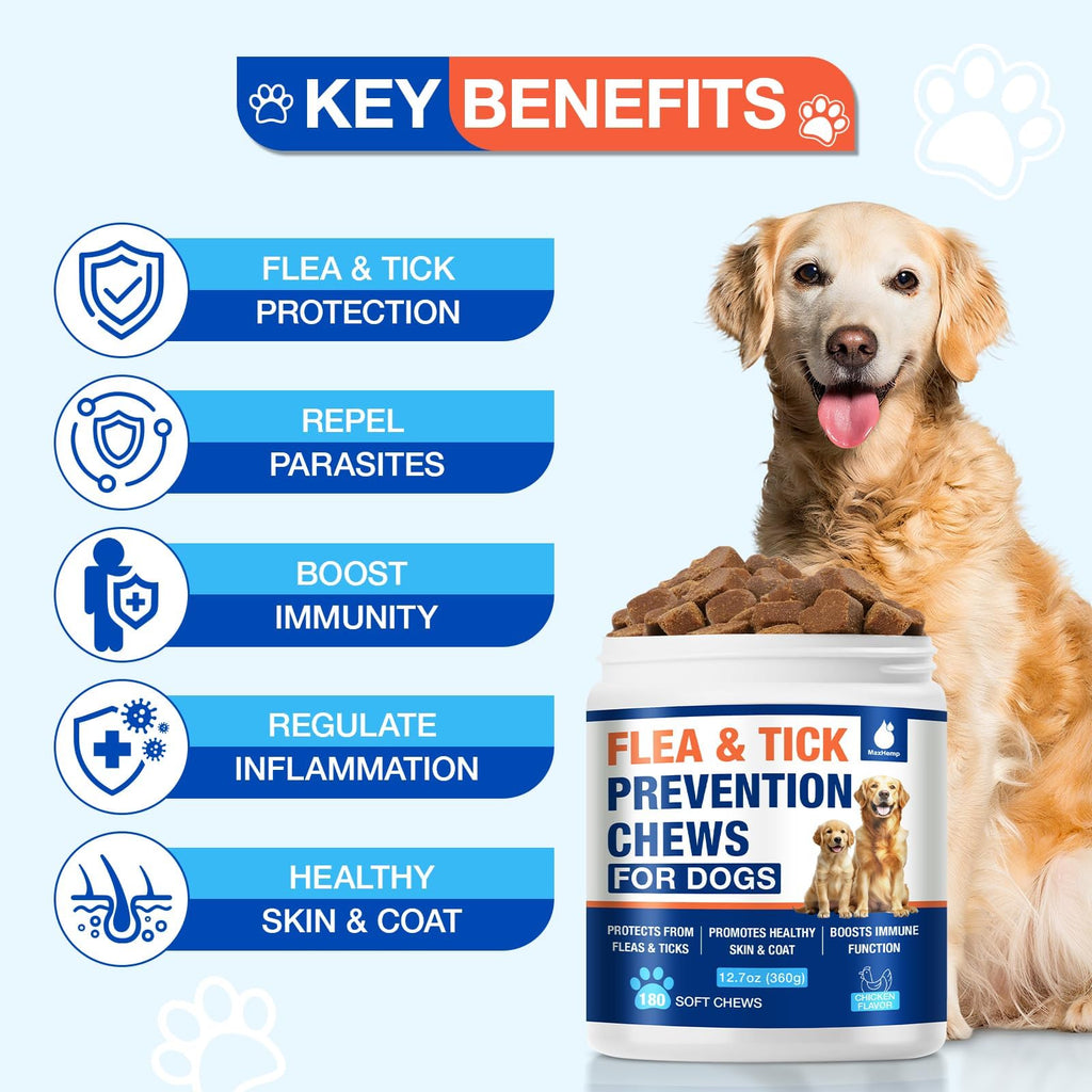 Natural Flea and Tick Prevention for Dogs Chewables D363