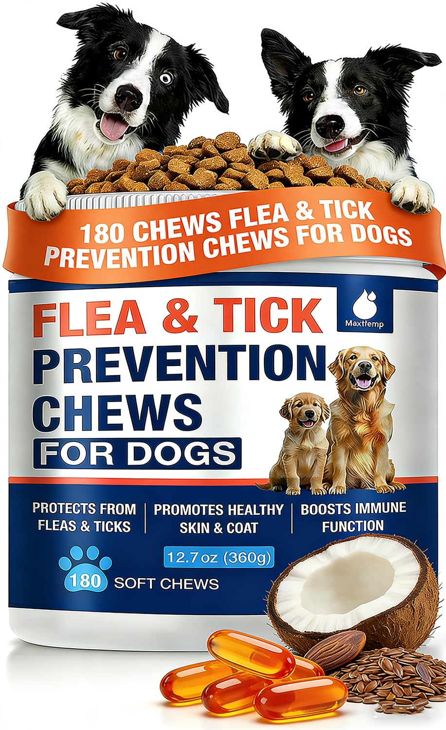 Natural Flea and Tick Prevention for Dogs Chewables D363