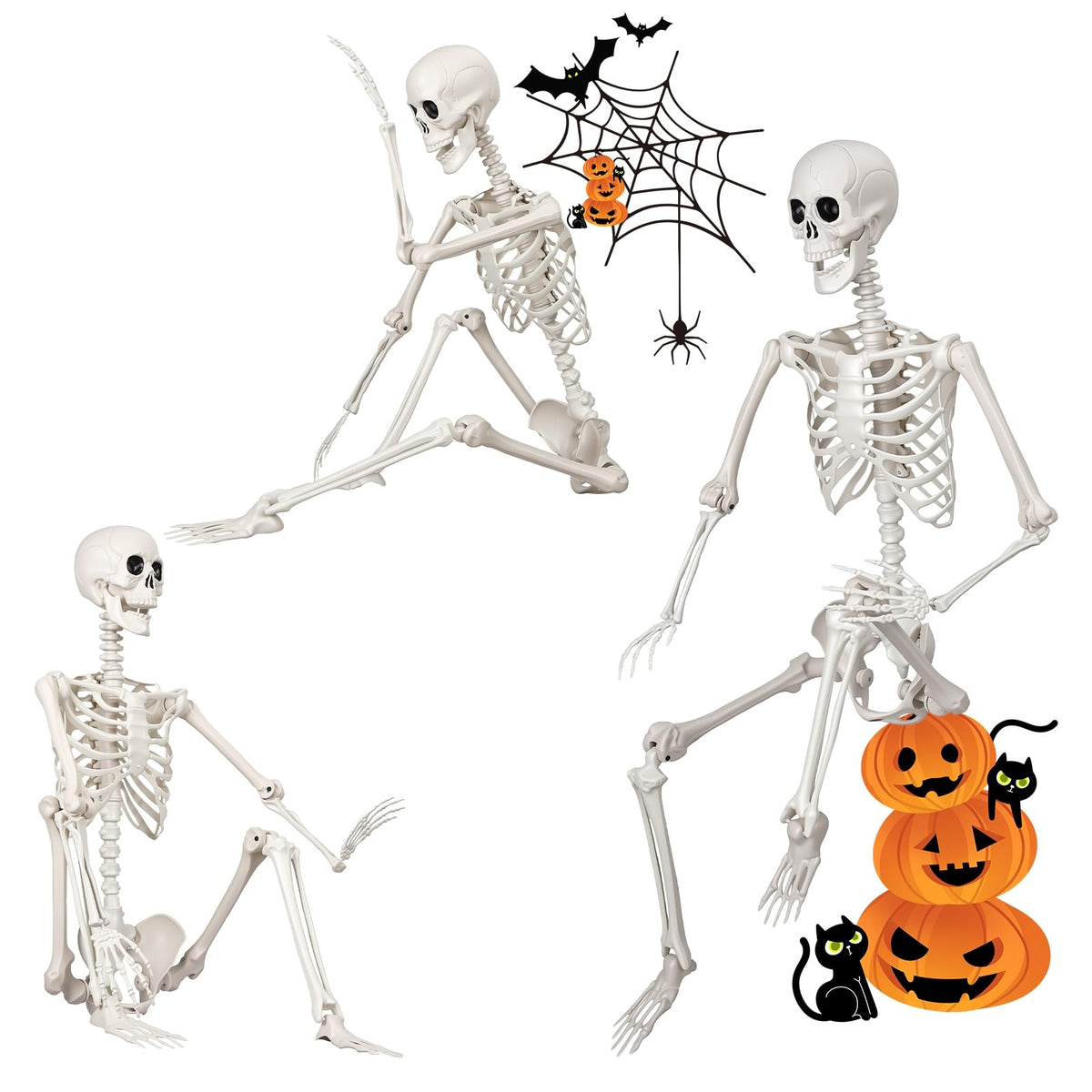 Life Size Skeleton 5.4 ft ABS Plastic Posable Human Bones E961514