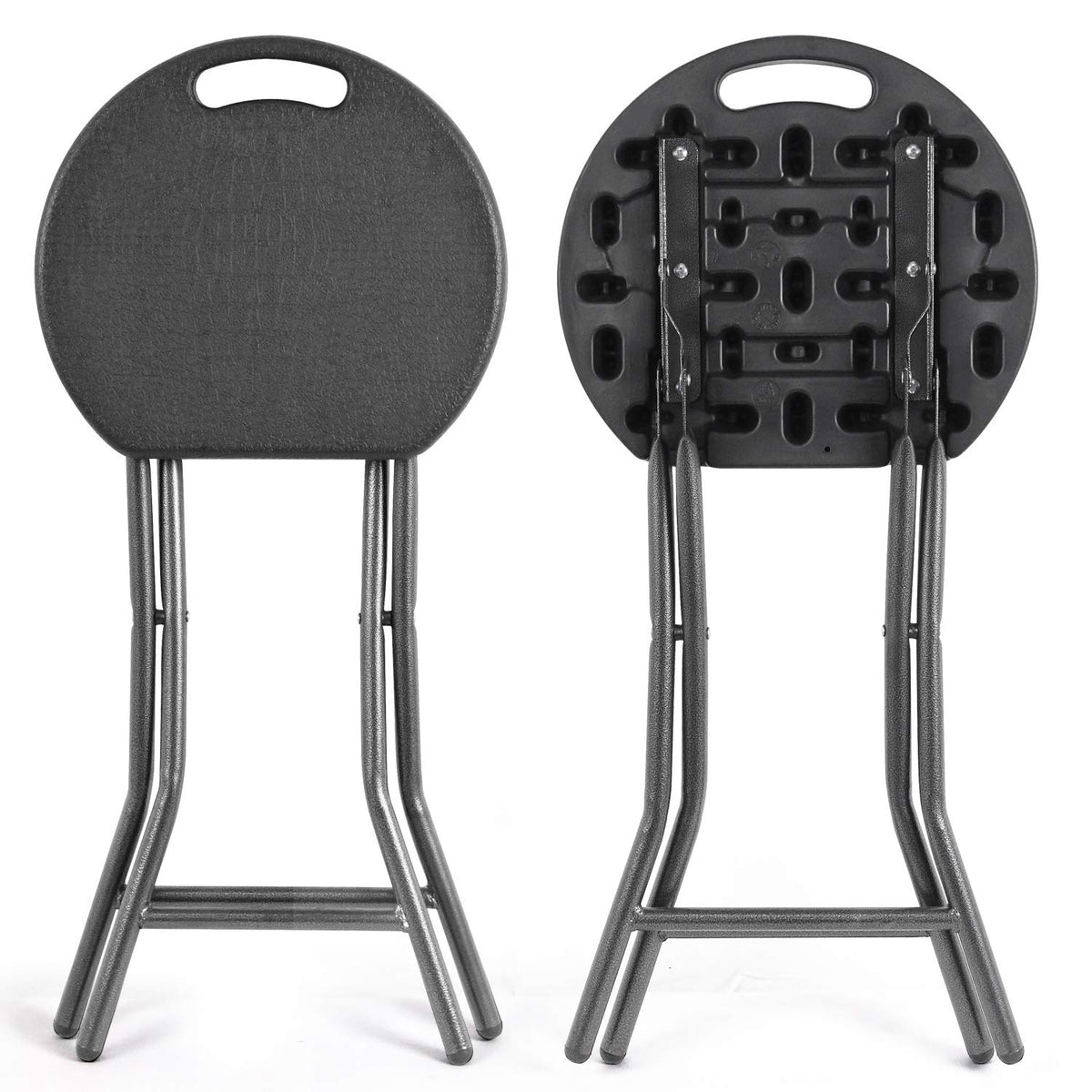 Black Folding Stool with Handle A418866