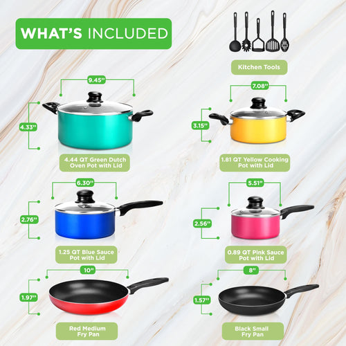 15 Piece Non Stick Cookware Set U901