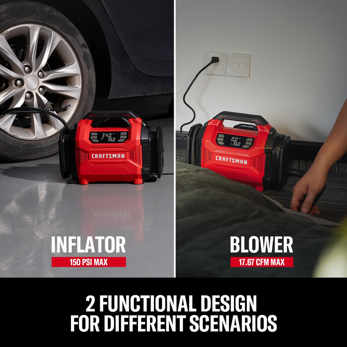 Dual Power Tire Inflator with Digital Gauge G883