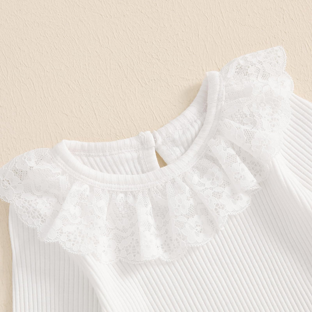 Baby Girl Lace Romper and Corduroy Skirt Outfit A290732
