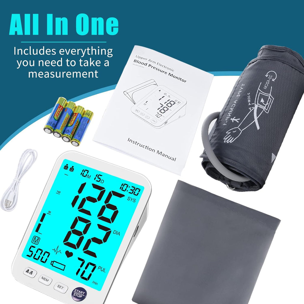 Automatic Digital Blood Pressure Monitor Upper Arm Adjustable Cuff E58112