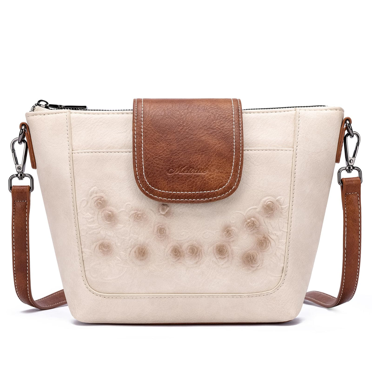 Crossbody Bags Vegan Leather Multi-Pockets Small Shoulder Bag I534