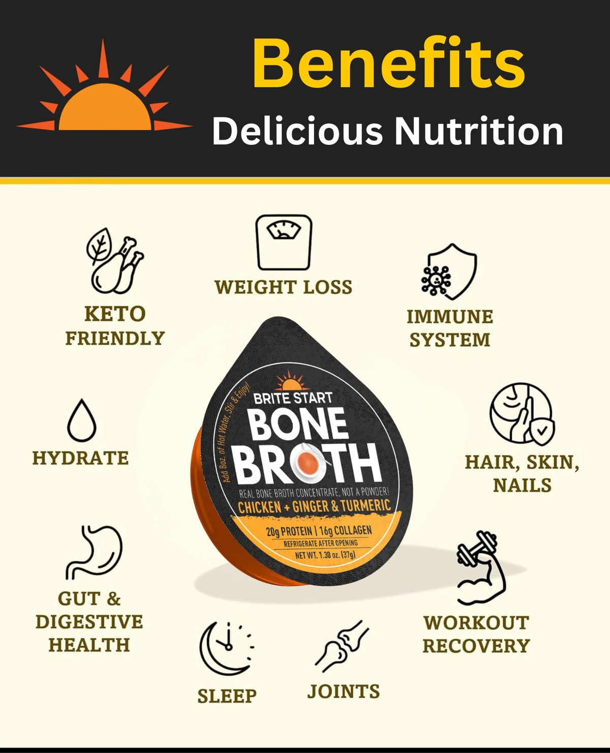 Bone Broth Variety Pack, 4 Flavors, 12 Count U15985