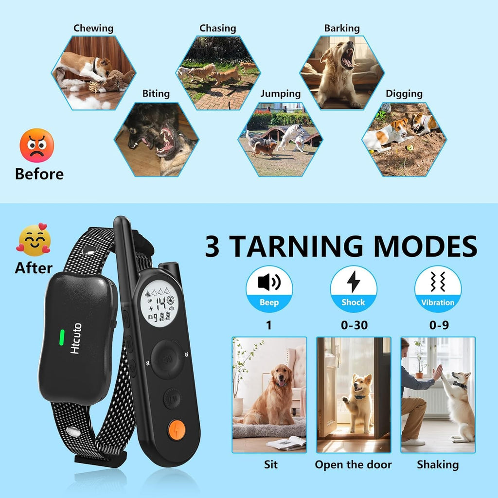 Wireless Dog Fence & Electronic Training Collar 2 in 1, IPX7 Waterproof L8759