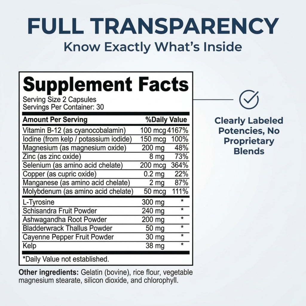 Iodine Thyroid Support Supplement 60 Capsules X745