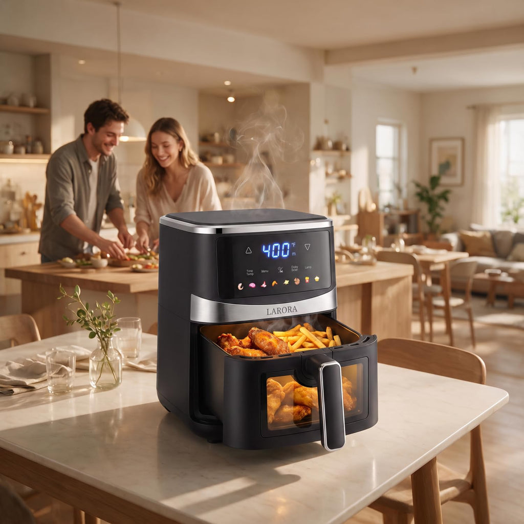 6 QT Family Size Air Fryer with Visible Cooking Window O785170