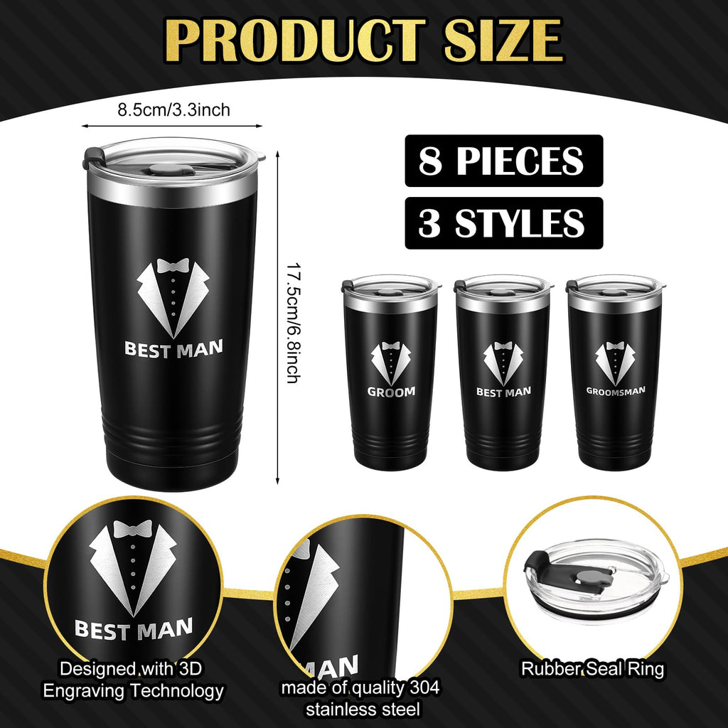 8 Pack 20 oz Tumbler with Lid D854