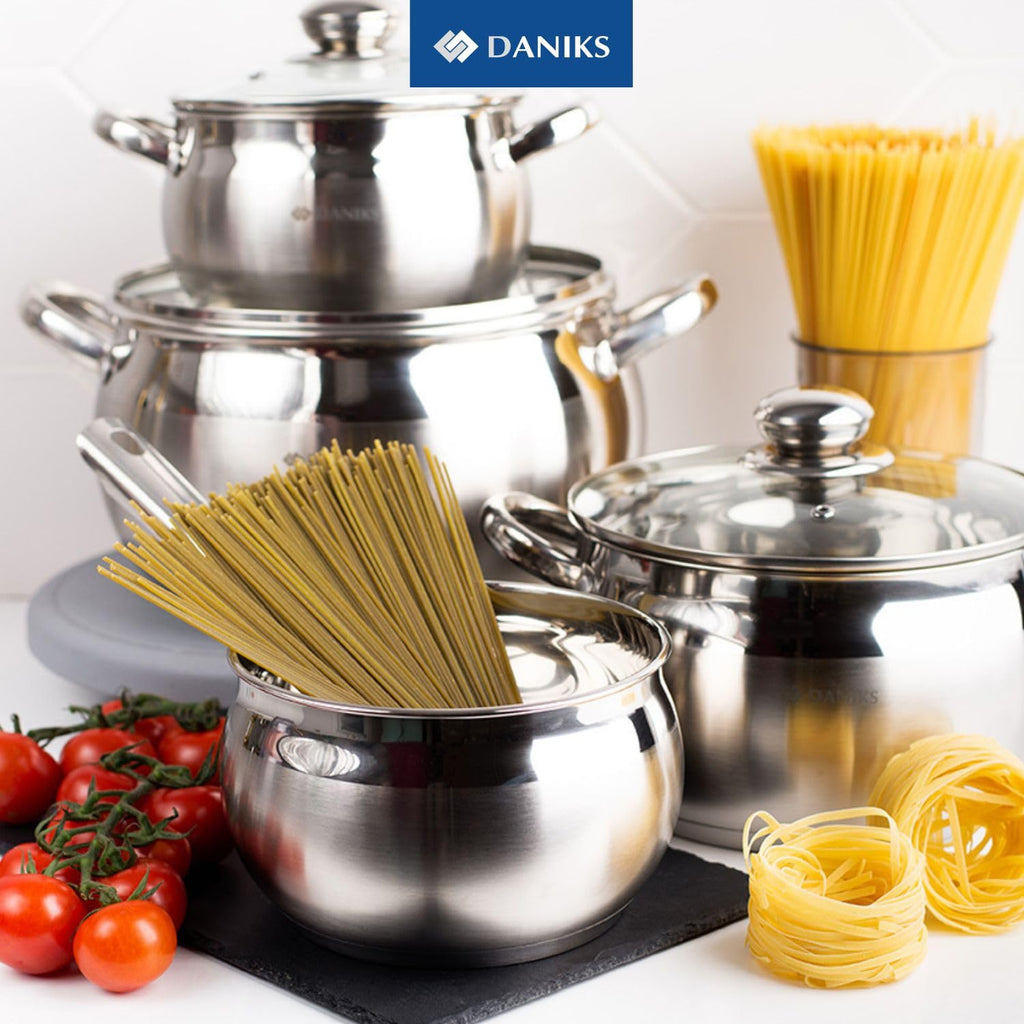 6.5 Quart Stainless Steel Stock Pot with Glass Lid F31246
