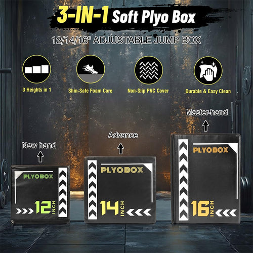 3-in-1 Foam Plyo Box 20/24/30 Inch Y5990