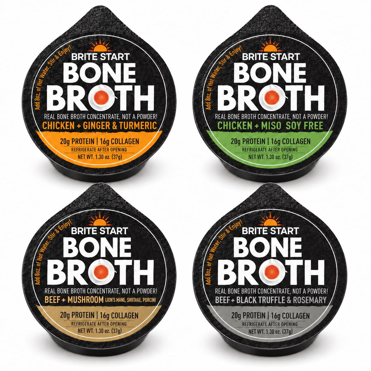Bone Broth Variety Pack, 4 Flavors, 12 Count U15985