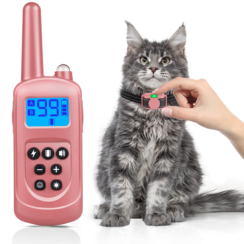 Pink Cat Shock Collar with Remote W9287