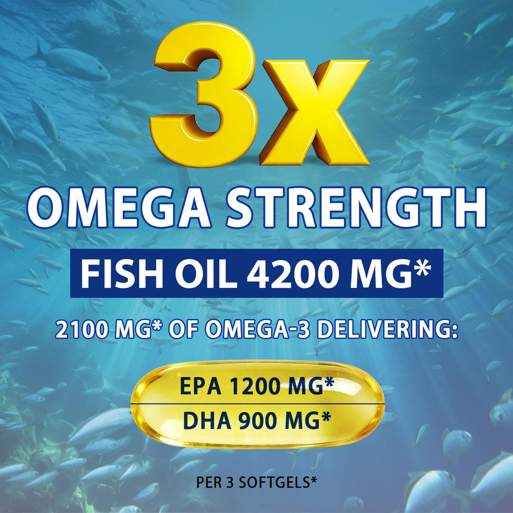 Omega 3 Fish Oil 4200 mg Per Serving 1200 mg EPA 900 mg DHA Lemon Flavor Z273