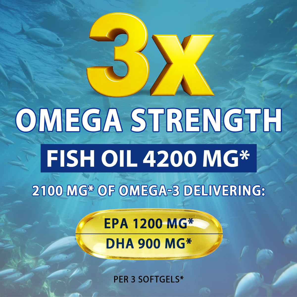 Omega 3 Fish Oil 4200 mg Per Serving 1200 mg EPA 900 mg DHA Lemon Flavor Z273