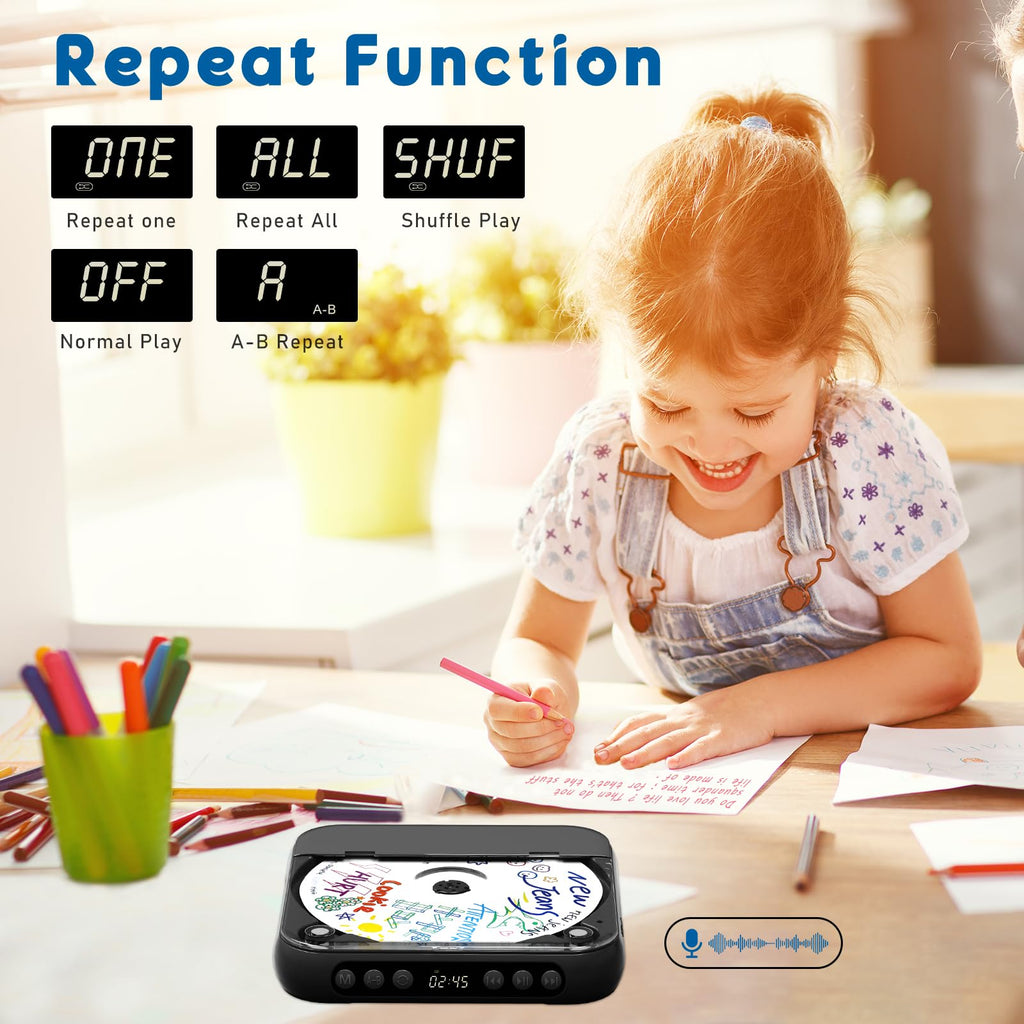 Black Portable Bluetooth CD Player S41705