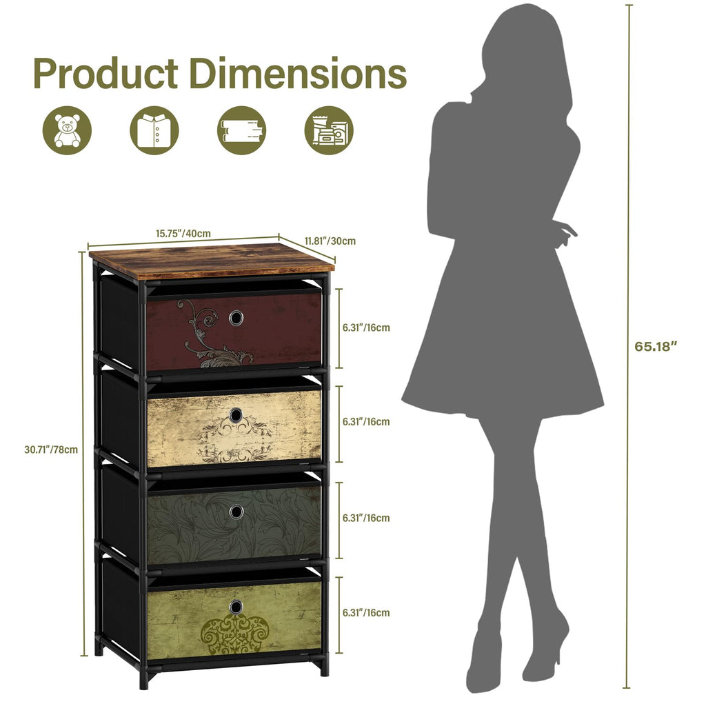 4 Drawer Fabric Storage Unit V80992
