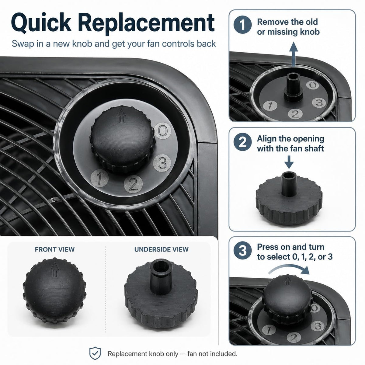Black Replacement Power Speed Knob G933809