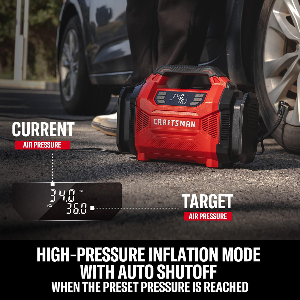 Dual Power Tire Inflator with Digital Gauge G883