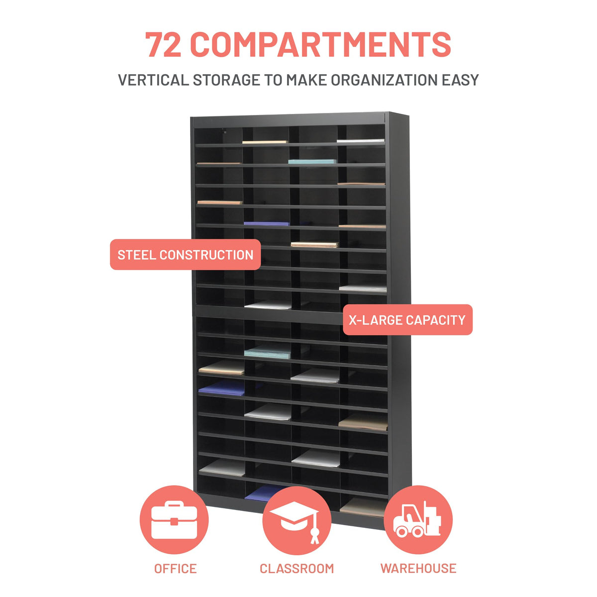 72 Compartments Steel Mail Sorter V10437