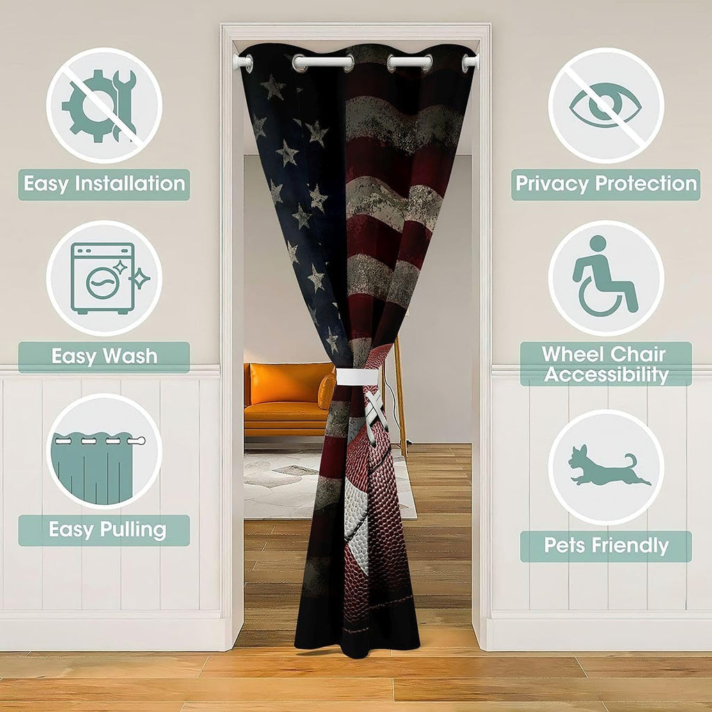 American Flag Blackout Door Curtain 34''W X 80''L P52648