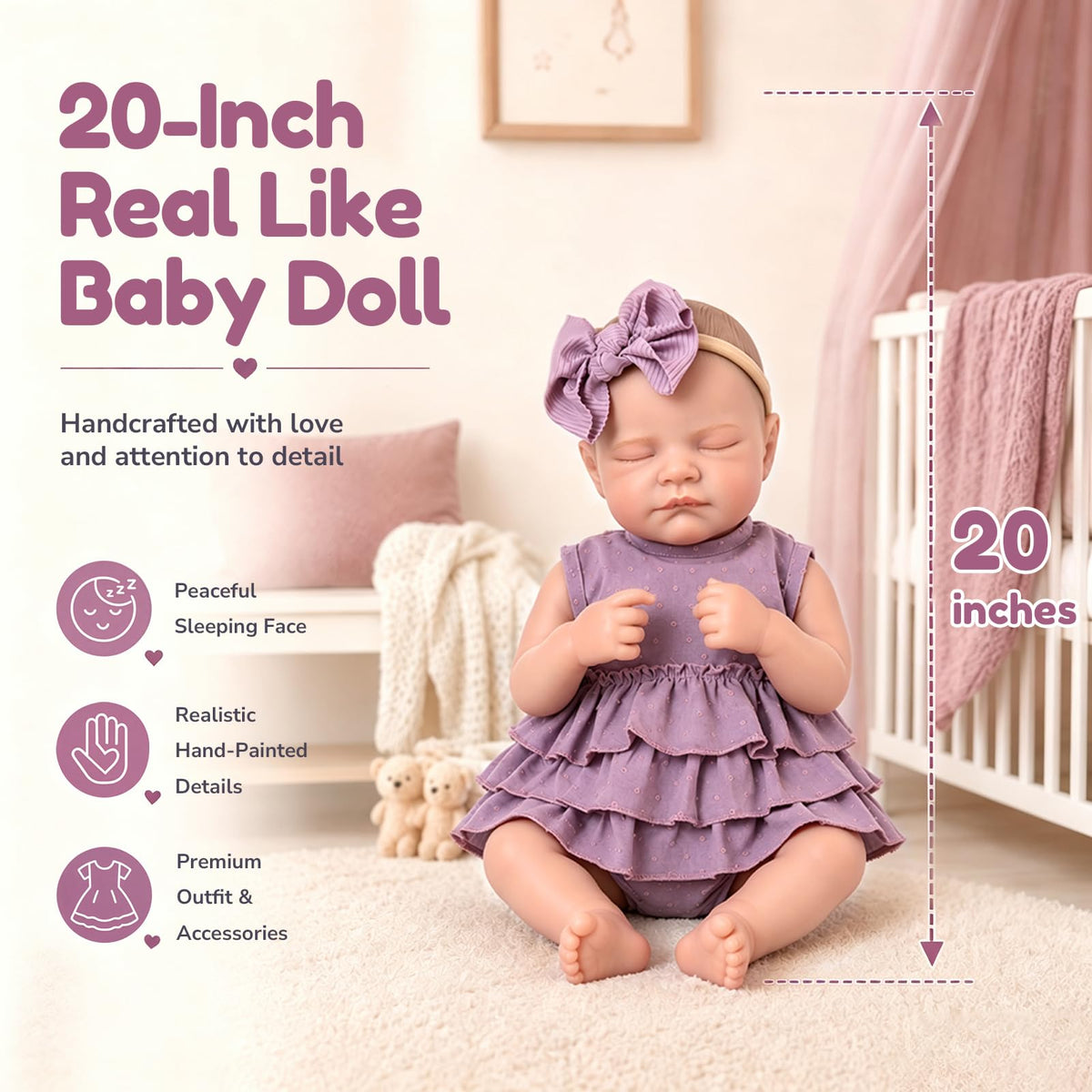 20-Inch Baby Girl Dolls E646