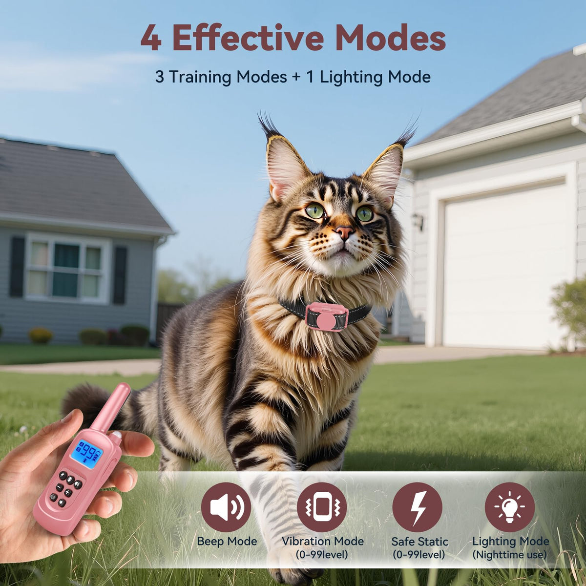 Pink Cat Shock Collar with Remote W9287