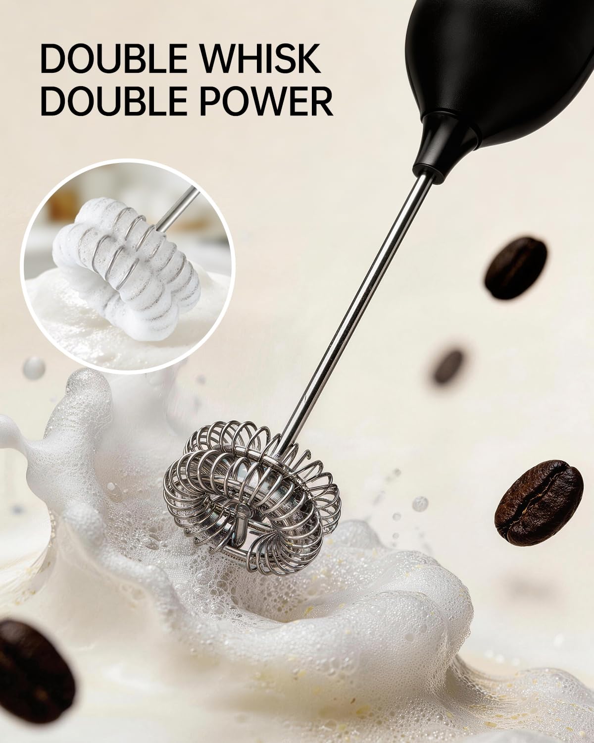 Rechargeable Handheld Milk Frother with Stand W92618