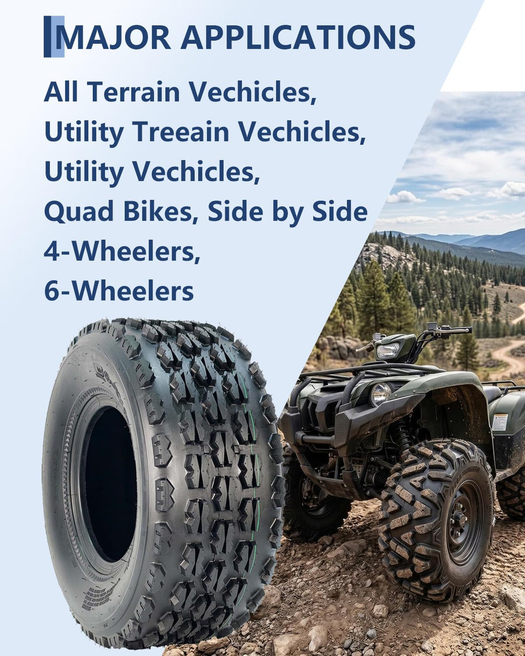 19x7-8 4 Ply Tubeless All-Terrain Tires Set of 2 N975081