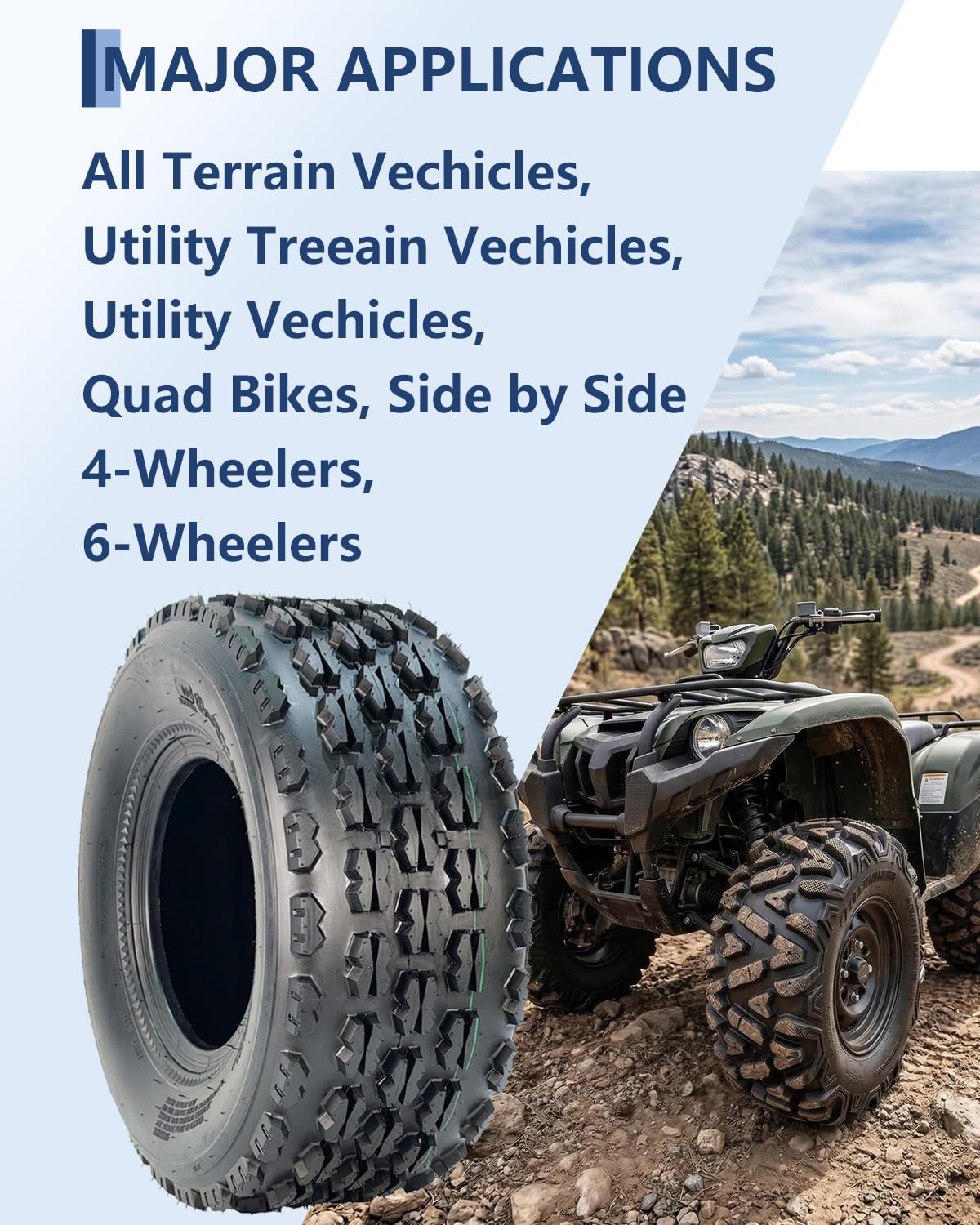 19x7-8 4 Ply Tubeless All-Terrain Tires Set of 2 N975081