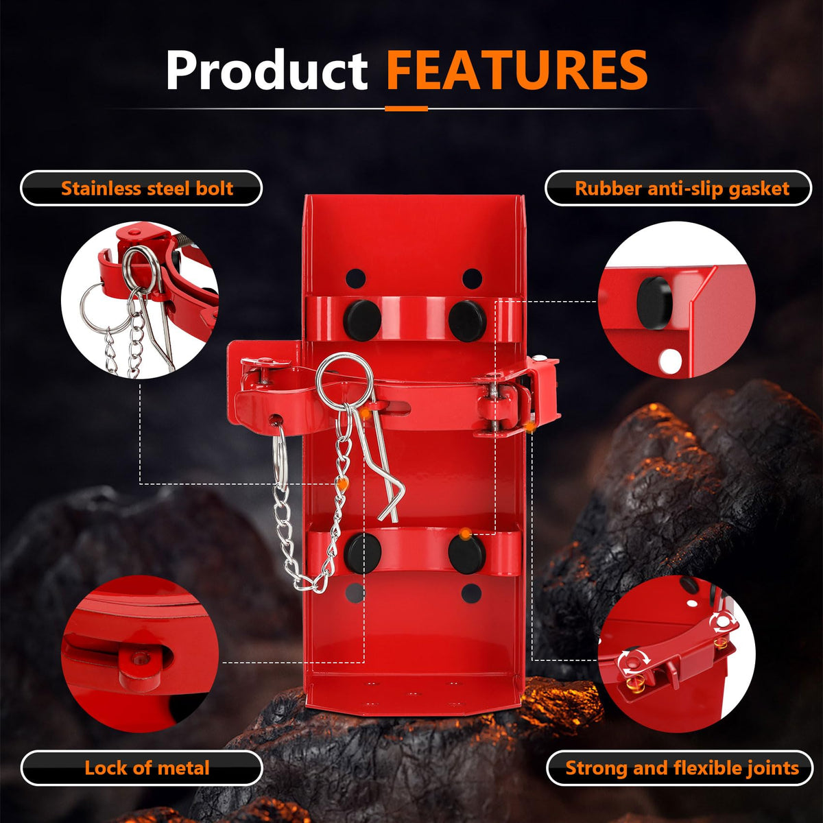 Heavy Duty Fire Extinguisher Brackets & Mounts Steel Red Y552165