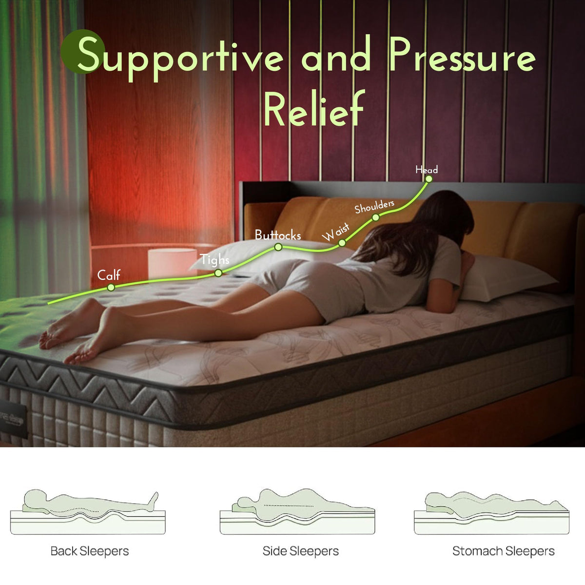 12 Inch Full Size Memory Foam Hybrid Mattress U2501
