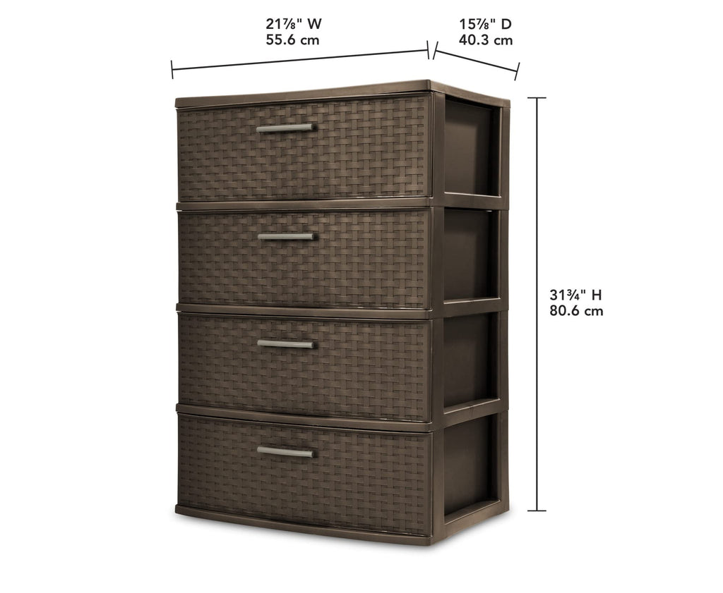 4 Drawer Espresso Wide Weave Tower P940