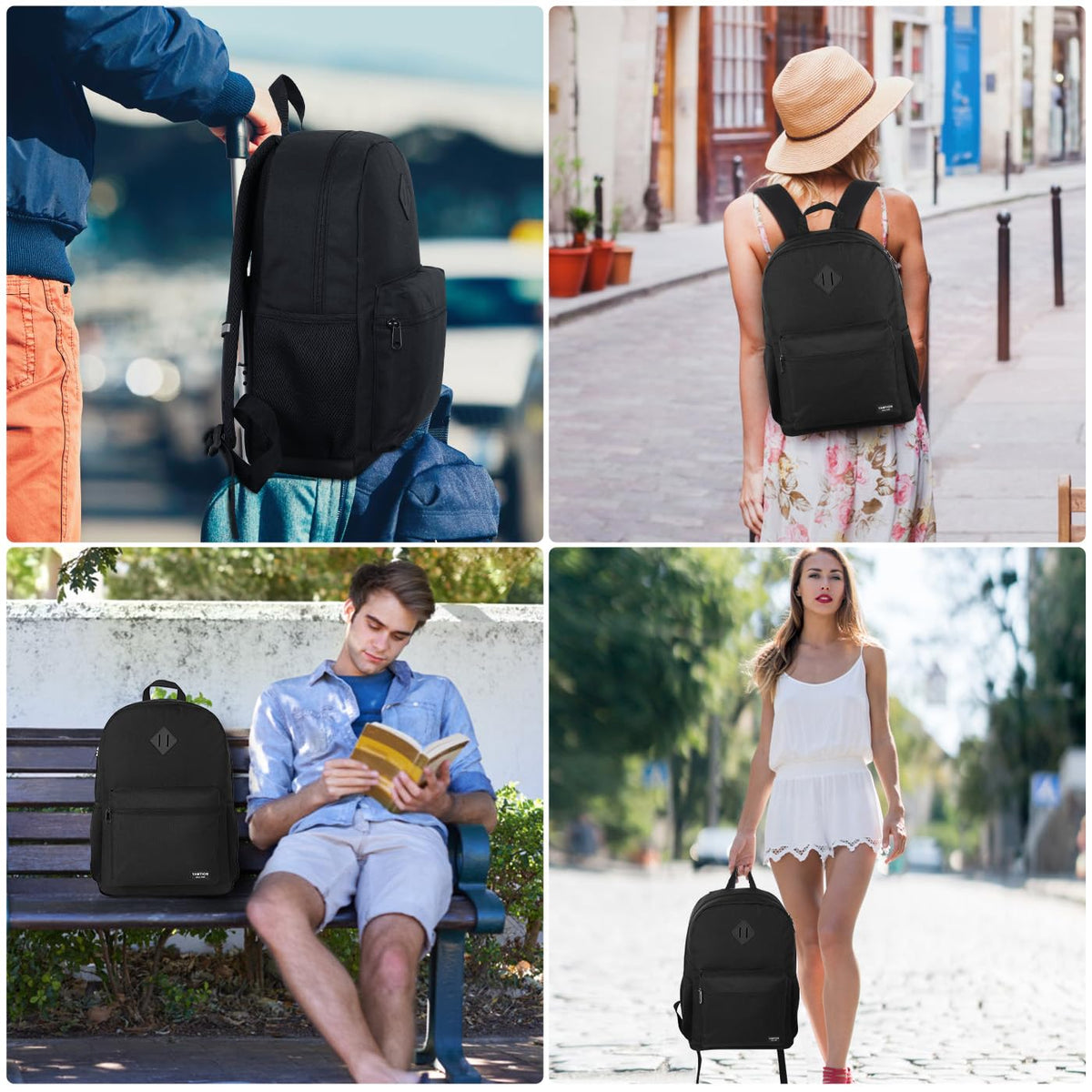 Black 15.6 Inch Laptop Backpack with USB Charger J419479