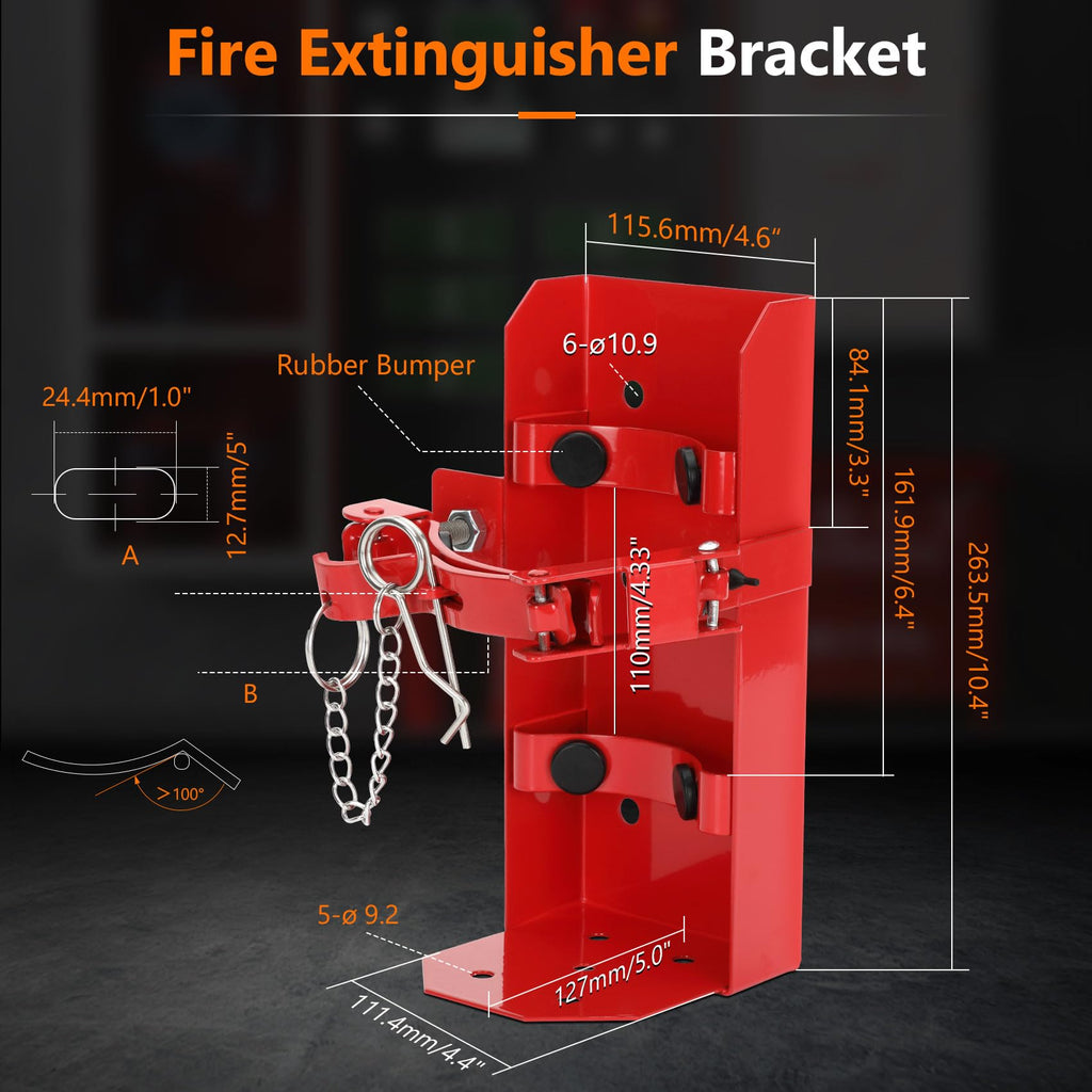 Heavy Duty Fire Extinguisher Brackets & Mounts Steel Red Y552165