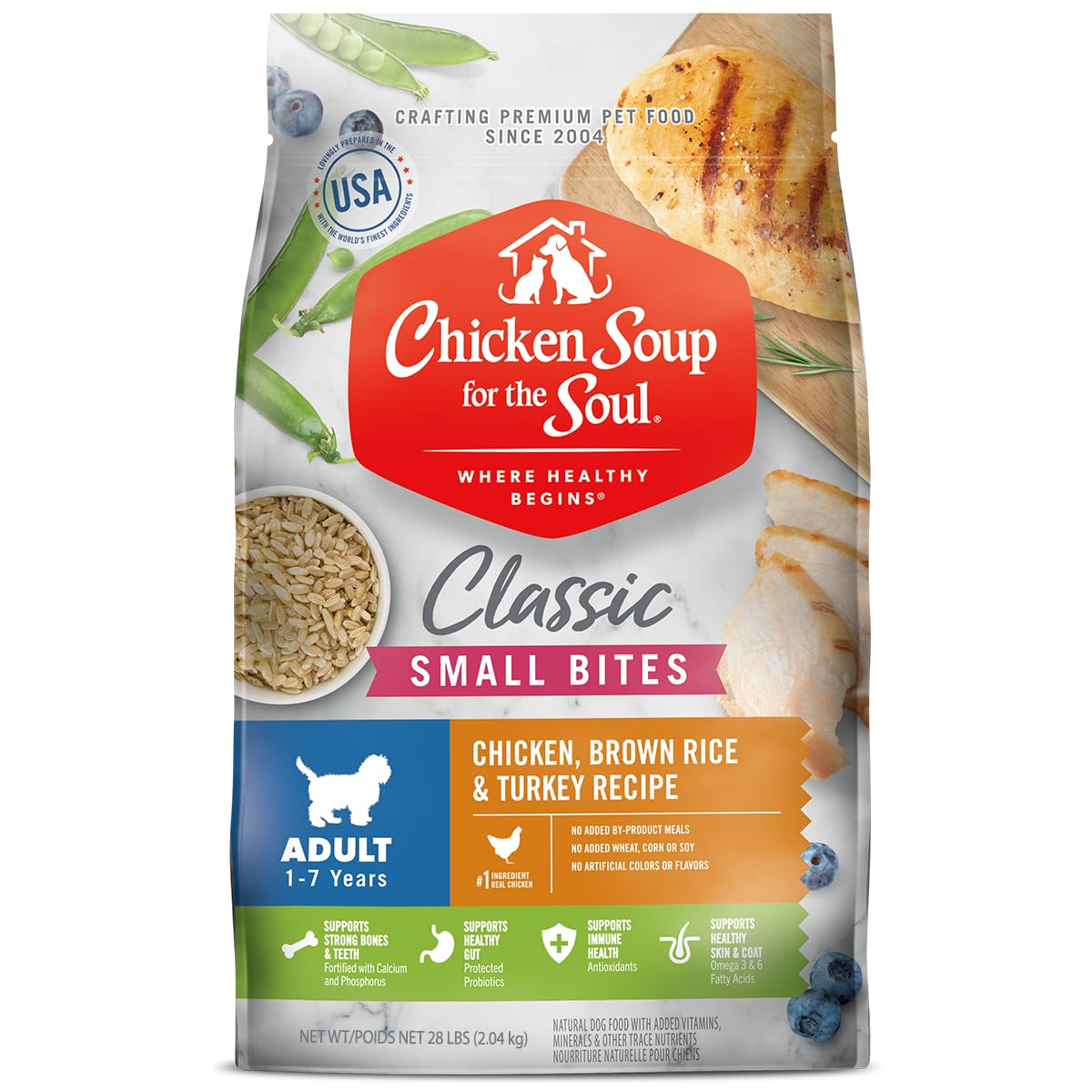 Natural Premium Small Bites Adult Dry Dog Food, Chicken, Brown Rice & Turkey 28lb O3600