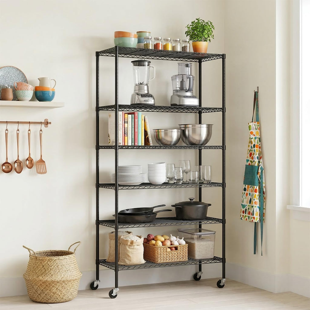 6-Tier Wire Shelf with Wheels K668