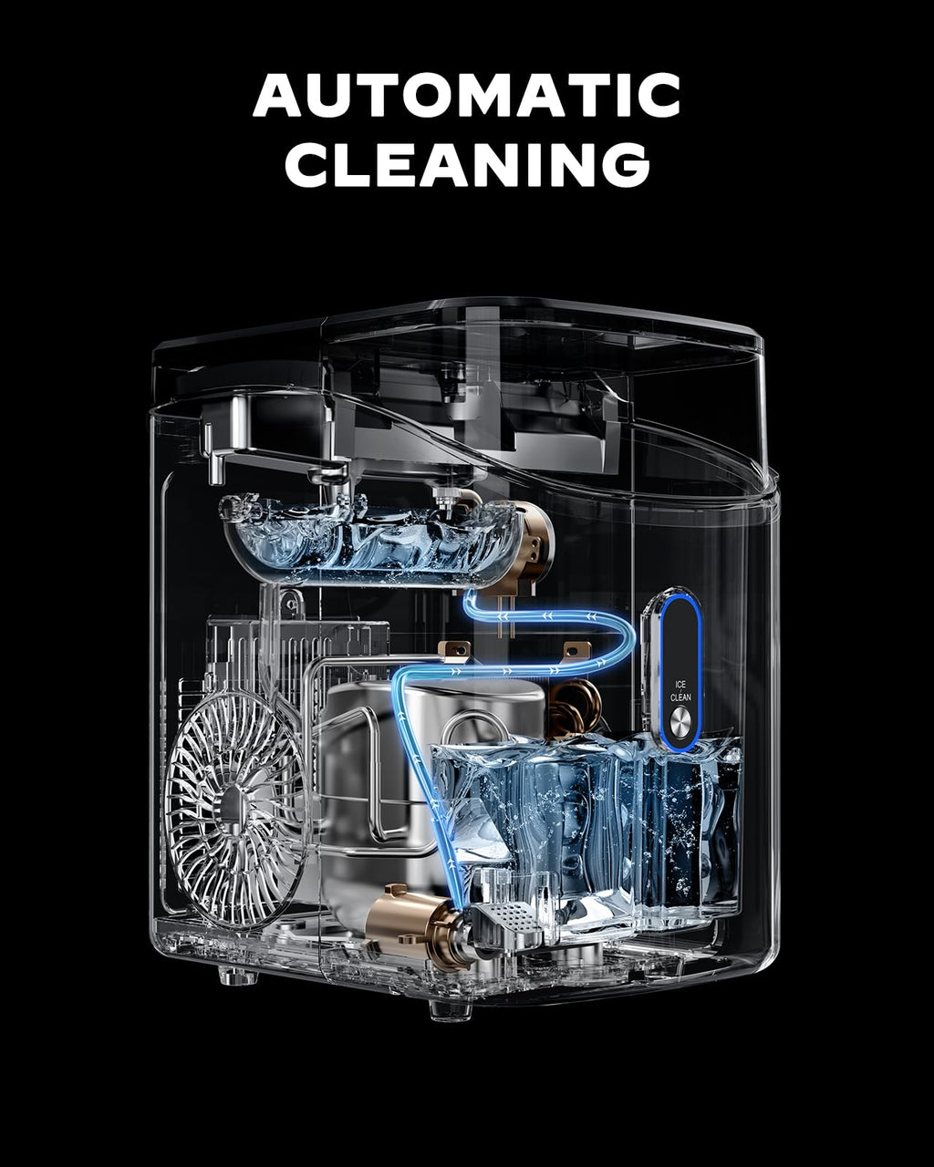 Nugget Pebble Ice Maker Countertop with Self-Cleaning C563471