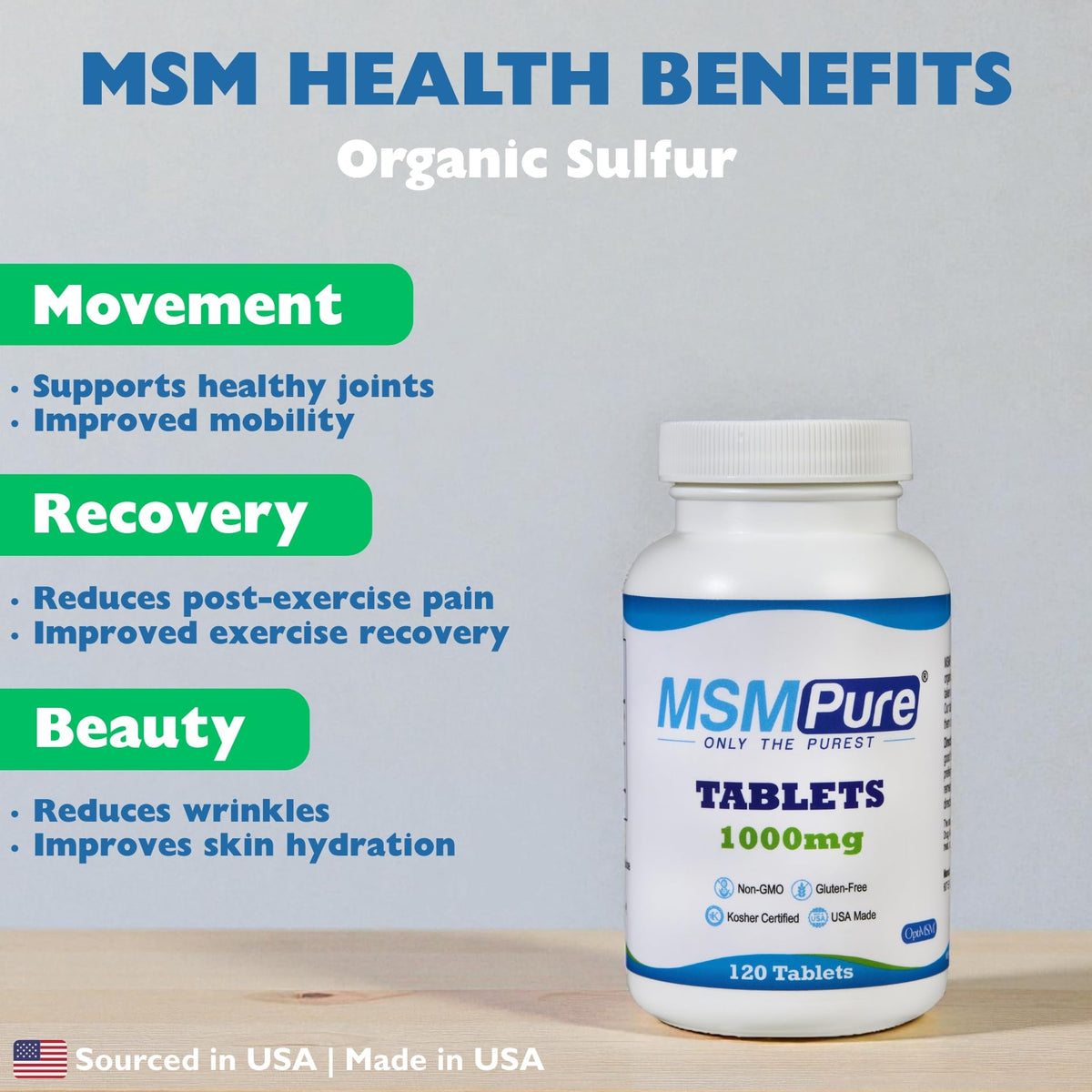 MSM Tablets 1000mg 120 Count C730678