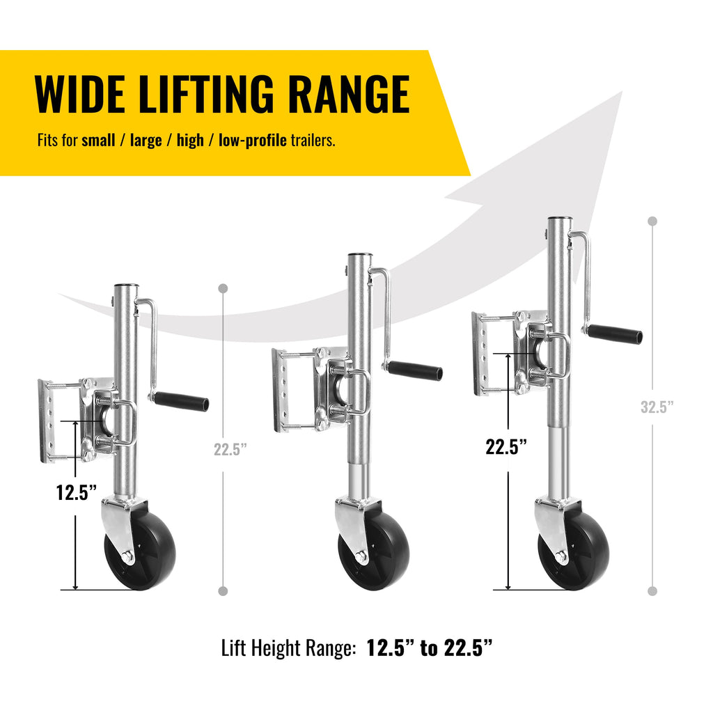 10" 1,000 lb Capacity Trailer Jack with Wheel J23544