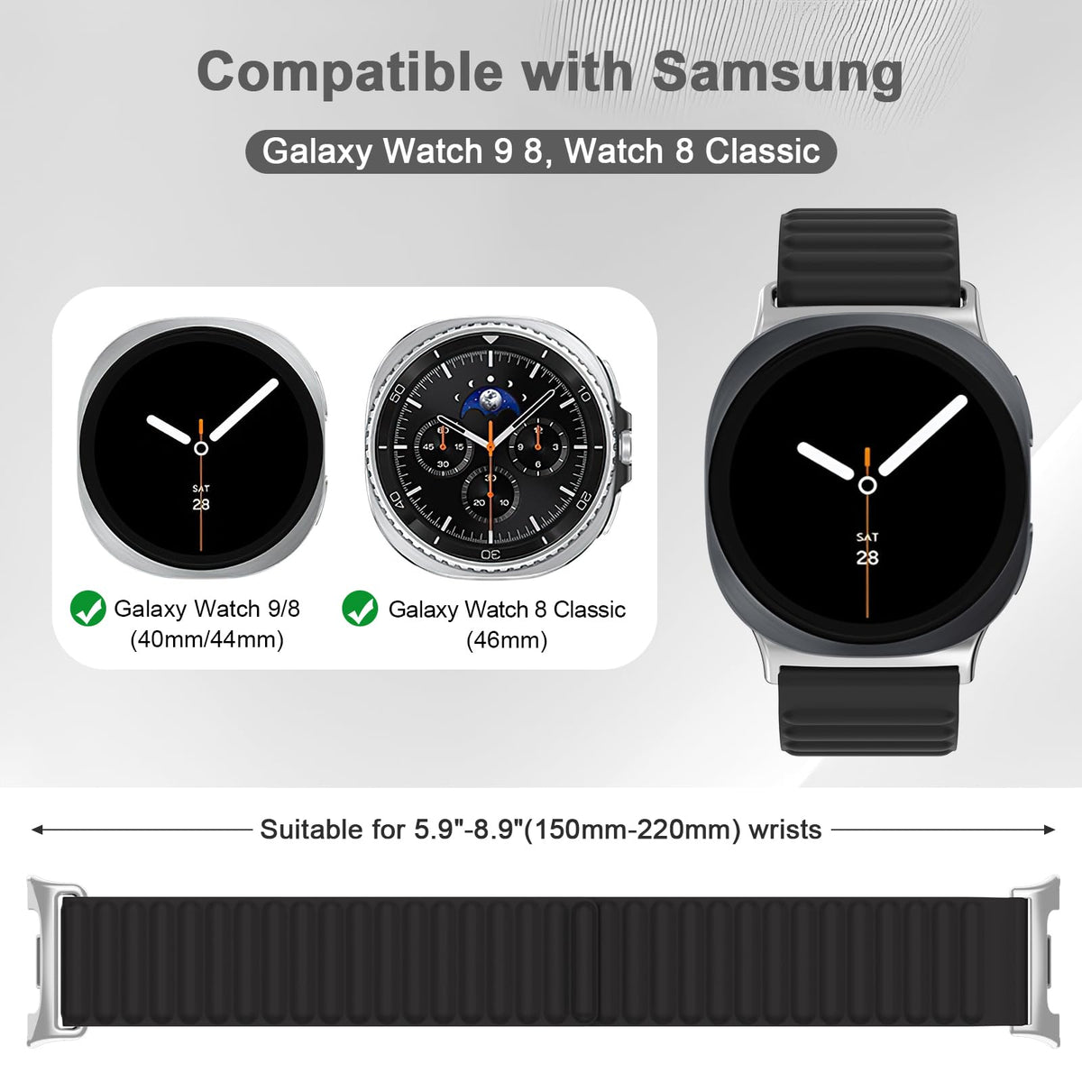 Magnetic Silicone Sport Band 40mm 44mm 46mm A5564
